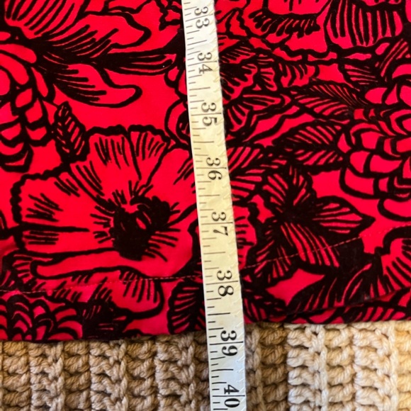 Lands' End Red and Black Velvet Floral Dress - Picture 6 of 9